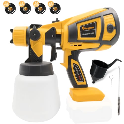 Fence Paint Sprayer for DEWALT 18V Battery, Cordless Paint Sprayer with 4 Nozzles & 3 Spray Patterns, 30000RPM HVLP Electric Spray Gun for Home Interior and Exterior Painting (Tool Only)