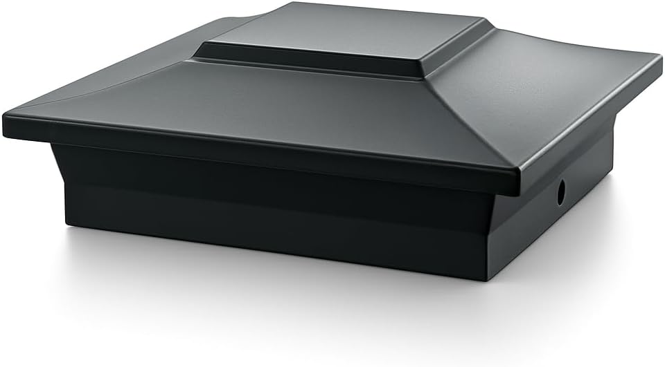 Classy Caps 6x6 Aluminum Post Cap - fits 5"x5", 5.5"x5.5" & 6"x6" Deck & Fence Posts - Black Cast Aluminum - Heavy Duty - Mod. NSX66B