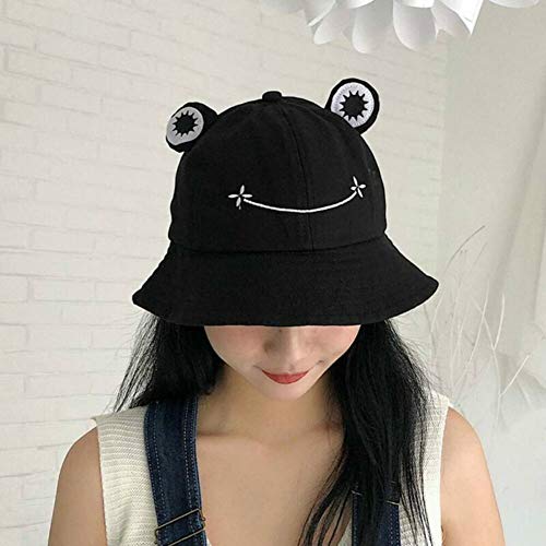 Chapéu bucket de sapo kangle, para crianças e mulheres adultas, dobrável, de algodão, fofo, de pesca