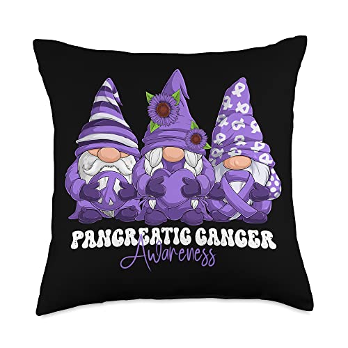 Pancreatic Cancer Awareness Month Purple Ribbon Gnomies Throw Pillow