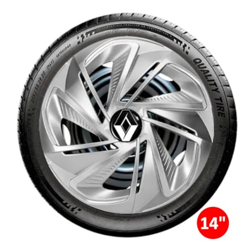 Jogo 4 Calotas Esportiva Nitro Prata Aro 14 RLT Sandero Logan Clio Megane Fluence Symbol