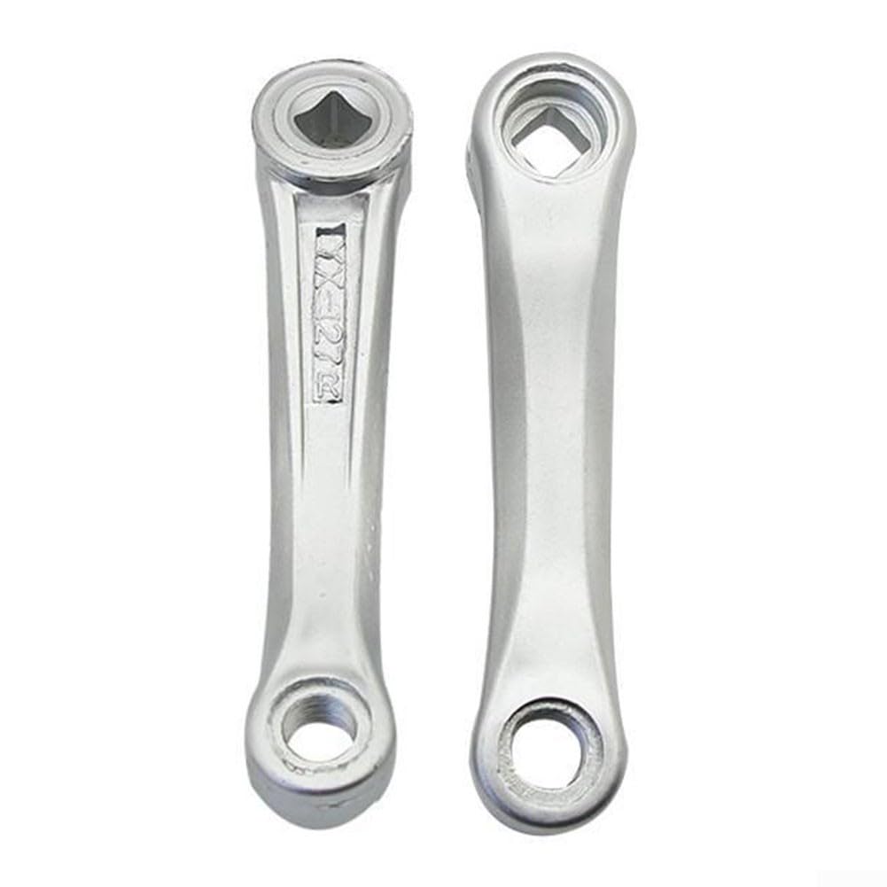 Electric Bike Crankset 127mm Iron Bicycle Crank Arms Replacement Parts Square Hole Precision-Cut Robust Silver
