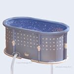 Portable Bath Tub No Installation, Foldable Bathtub for Adults, Separate Hot SPA Tub for Shower Stall, Non-Inflatable Ice Folding Bathubs, Family Soaking Baths (Gray, 37.4×21.6×21.6 inch) - Image 5