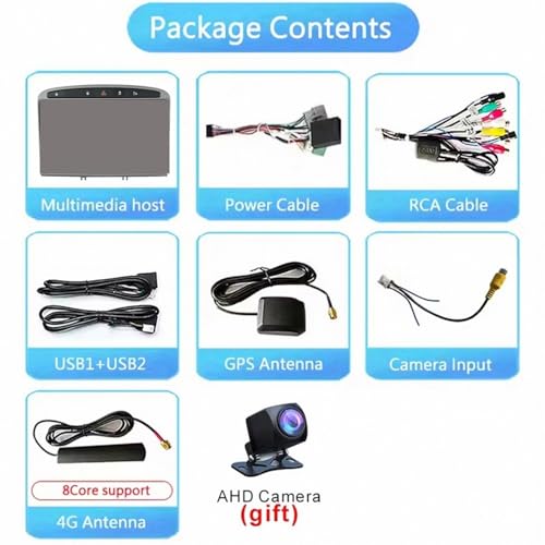 Pantalla Carplay Coche Inalámbrica Android Auto Bluetooth para Peugeot 308 7