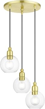 Livex Lighting, 48973-12, Downtown, Sphere Multi Pendant, Satin Brass