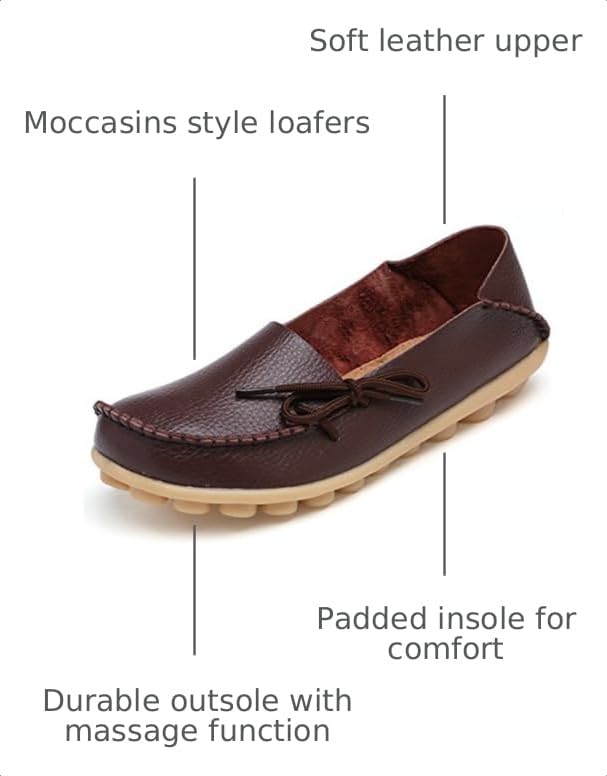 Image of VenusCelia Women's Breathable Comfort Walking Office Flat Loafer