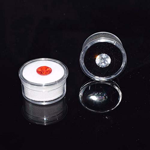 Luzen 12Pcs Small Loose Diamond Gemstone Display Box Round Jewelry Show Box Case Container Holder With Clear Top Lids And Sponge thumb #1