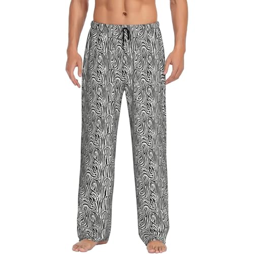 Pantalon de pyjama zèbre pour homme en tissu léger et décontracté