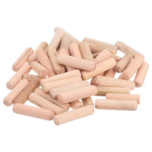 uxcell 100 Pcs Wooden Dowel Pins, 10 x 40mm (0.39 x 1.57 Inch) Wood Dowels Rods, Fluted Dowel Joints for Grooved Woodworking Furniture Craft