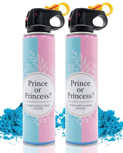 Gender Reveal Smoke Cannon Large Size Biodegradable Fire Extinguisher Cannon Party Poppers for Gender Reveal Party and Baby Shower (Blue)