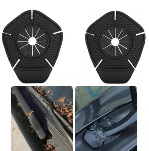 Image of Car Wiper Hole Protection Cover, Universal ABS Protector Pad, Anti-Rust and Debris Guard, Black, 2 Pack