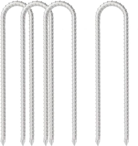 Lot de 6 piquets d'ancrage au sol en métal de 30 cm pour fixation de tentes, trampolines,...