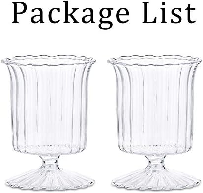 Sziqiqi 2 Pcs Elegant Candle Holder for Tealight Pillar Floating Candles, Clear Glass CandleHolder for Wedding Centerpiece Decorations, Candlestick for Dining Table, Cup Shape