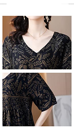 Robe d'été bohème vintage col en V XXL pour un confort fluide sans complexe - 4