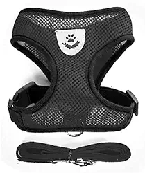 Coleira Peitoral Para Cachorro gatos Pet Colete com Guia… (P, PRETO)