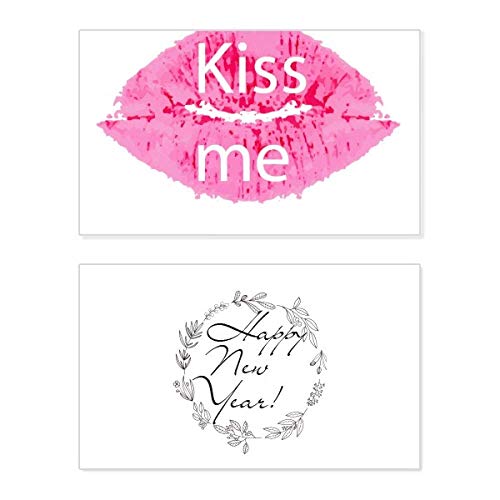 Tarjeta de San Valentín Kiss Me rosa con diseño exclusivo