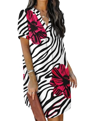 CRAZY GRID Summer Boho Dresses for Women V Neck Coverup