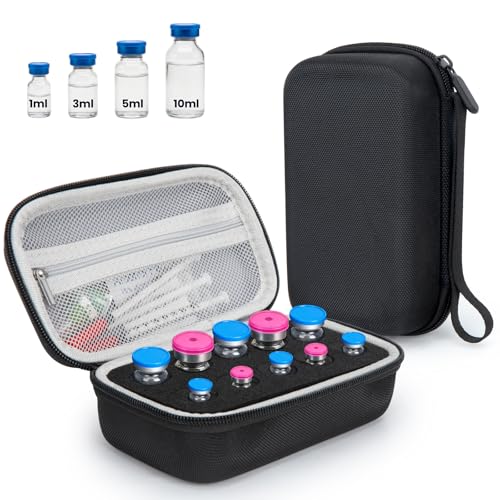 YOUSHARES Peptide Case - 10 Slots Vials Insulin Fridge Holder Storage Case Sturdy Peptide Storage Case for Fridge Travel for 1ml 3ml 5ml 10ml Vials Vial Protector for GLP-1 Bac Water Organized