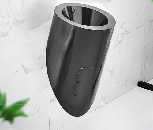 OTQEFTN Wall-Mounted Men's Bathroom Urinal,Stainless Steel Urinal,Public Toilet Urinal,Automatic Sensor Urinal Toilet,Commercial Induction Flush Urinal,Silver-Urinal