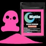 Matio Glow in The Dark Pigment Powder, 15g/0.5oz Fluorescent Rose Red Epoxy Resin Luminous Pigments Long Lasting Craft Colorant Dye for Slime,Nails Art,Acrylic Paint,DIY Fine Art Decor
