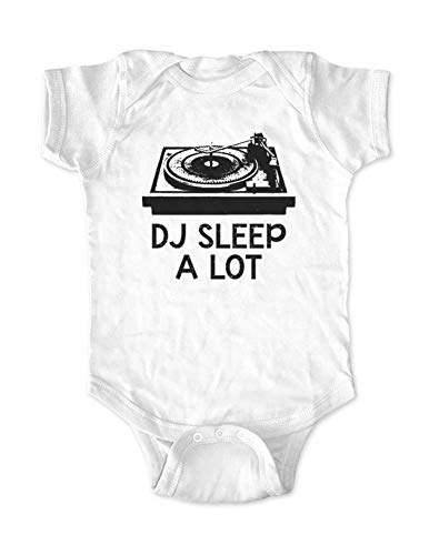 DJ Sleep A Lot Turntable Retro Music Baby Bodysuit