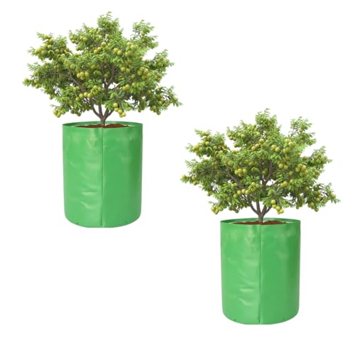 Image of HDPE UV Treated 340 GSM Plant Growing Bags for Terrace Gardening Easy to Use 15 x 18 Inch - Pack of 2