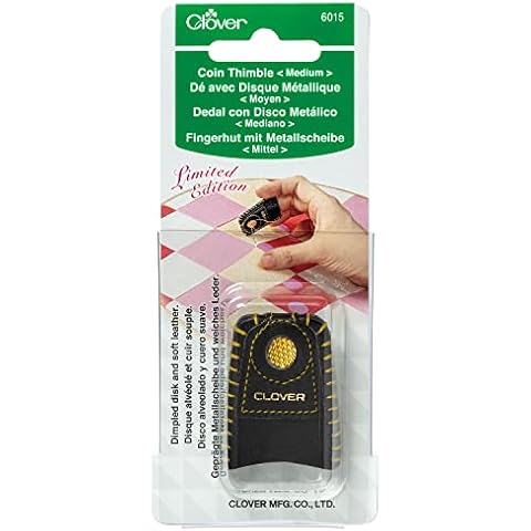 Clover Limited Edition Leather Thimble with Brass Disk Cover