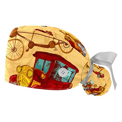 Chapeaux bouffants et casquettes de travail ajustables motif voitures