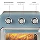 Ariete Vintage, 4632 2-in-1 Heißluftfritteuse und Ofen, 16 L Fassungsvermögen, Körbe und Drehspieß aus Edelstahl, Temperatur bis 230°C, 60-Minuten-Timer, Doppelverglasung, 1400W, Himmelblau