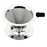 【Wiederverwendbar und leicht zu reinigen】 Dieser Edelstahl-Kaffeefilter kann im Gegensatz zum Einweg-Papierfilter wiederholt verwendet werden. Er ist auch sehr einfach zu reinigen, indem Sie ihn einfach unter Wasser abspülen und vor der Lagerung trocknen