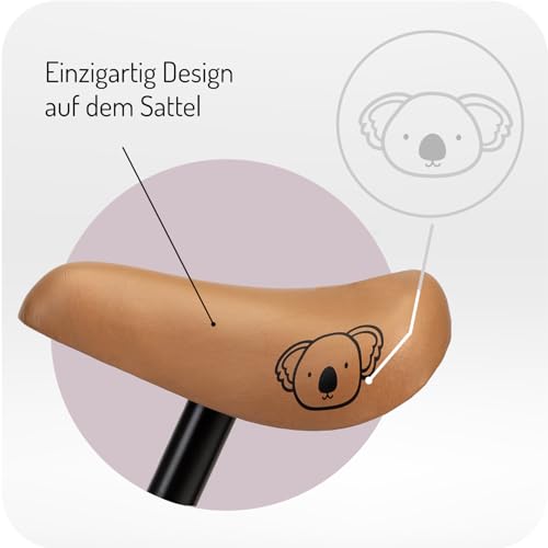 Momi BREKI Kinderlaufrad für Mädchen und Jungen ab 3 Jahren (max. Körpergewicht 25 kg), Stabiler, Leichter Metallrahmen 3 kg, regulierbare Sattelhöhe mit Quick Release, pannensichere Eva-Räder