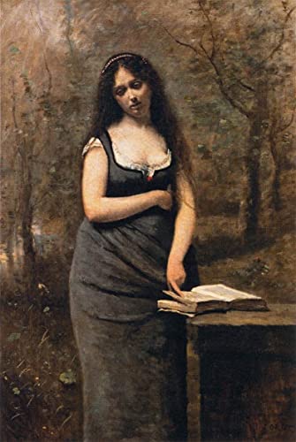 Pintura sobre lienzo Valléda de Corot para decorar salones elegantes con arte clásico 60x90cm