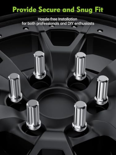 Image of AUTOPTIM M14x2.0 Spline Lug Nut - 24 Pcs Chrome Closed End Nuts with Socket