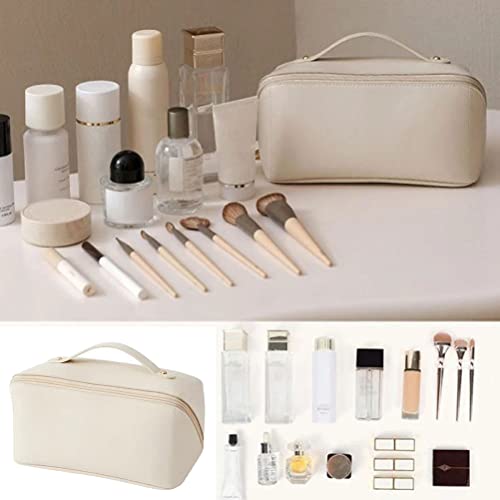 Portable Travel Multifunctional Cosmetic Bag, PU Leather Makeup Bag, Waterproof Surface Large Capaci
