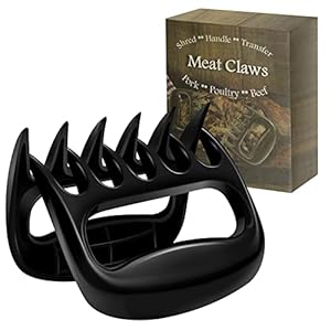 Senbos BBQ Bear klauwen voor getrokken varkensvlees, 2 stuks gepluled pork klauwen berenklauwen vleeshakmolen pulled pork, barbecue-klauwen voor pulled pork, scheuren van vlees