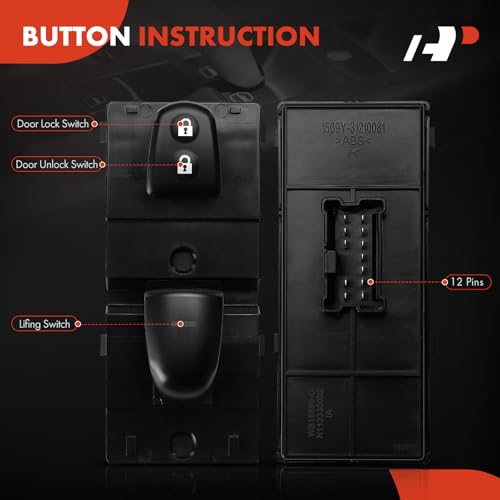 A-Premium APWS0609 Power Window Switch Compatible With Nissan Rogue 2014-2019, Sentra 2013-2019, Leaf 2011-2022, Front Right Passenger Side thumb #3