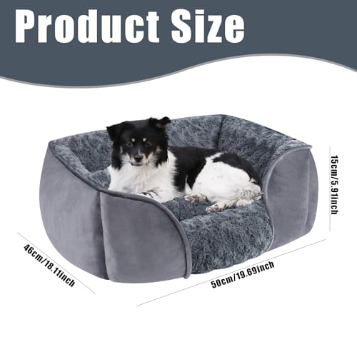 Lit pour chien petit lit rectangulaire avec coussin peluche canapé lavable - 7