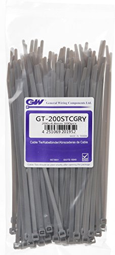 GW Kabelbinder-Technik Presilla 202 x 4,8 mm, Gris, GT-200STCGRY