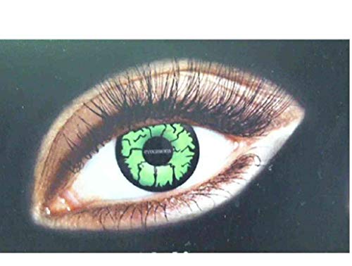 Preisvergleich Produktbild Kontaktlinsen Kosmetikum Farbig "Goblin" Grün - Halloween Verkleiden