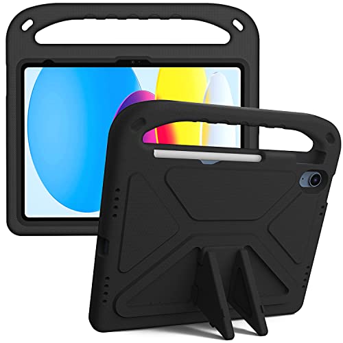 Étui iPad 10e génération 10.9 pouces housse EVA antichoc avec sangle noir