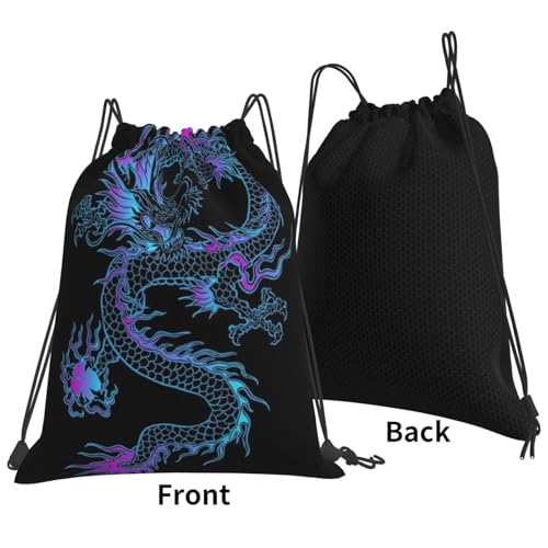 Cool Dragon Drawstring Backpack Gym Sport Bags for Women Men Adjustable Dragon Drawstring Bag for Yoga3
