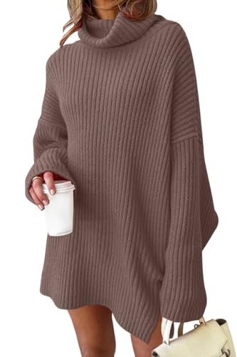LILLUSORY Womens Turtleneck Oversized Long Sweater Dress 2026 Plus Size