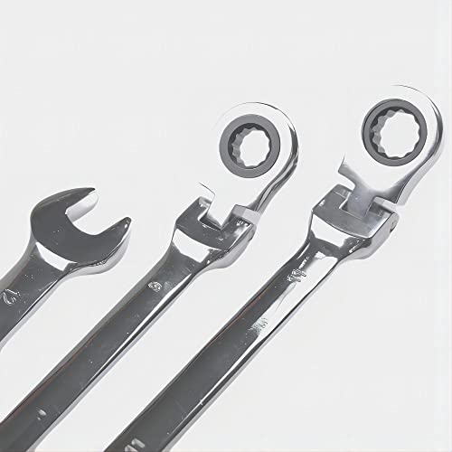 Leliafleury 24 Mm Ratchet Wrench Flex Head, Combination Wrench, Polished Cr-V Chrome Vanadium Steel Metric Spanner,Box And Open End Ring Ratcheting Spanner Tool For Home Bicycle #TOP3
