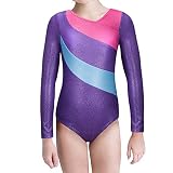 Kaylre Gymnastics Leotards for Girls Long Sleeve Kids Ballet Dance Wear Sparkle Unicorn Rainbow Fanc