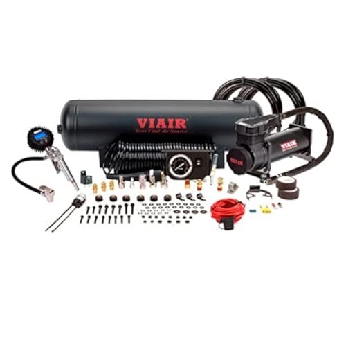 Viair 20002: 485C Stealth Black Gen 2 Onboard Air System (12V, 200 Psi Compressor, 2.5 Gal Tank) by VIAIR - Used condition - US$427.07
