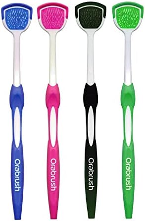 Orabrush Tongue Scraper, Tongue Cleaner Helps Fight Bad Breath, 4 Tongue Scrapers