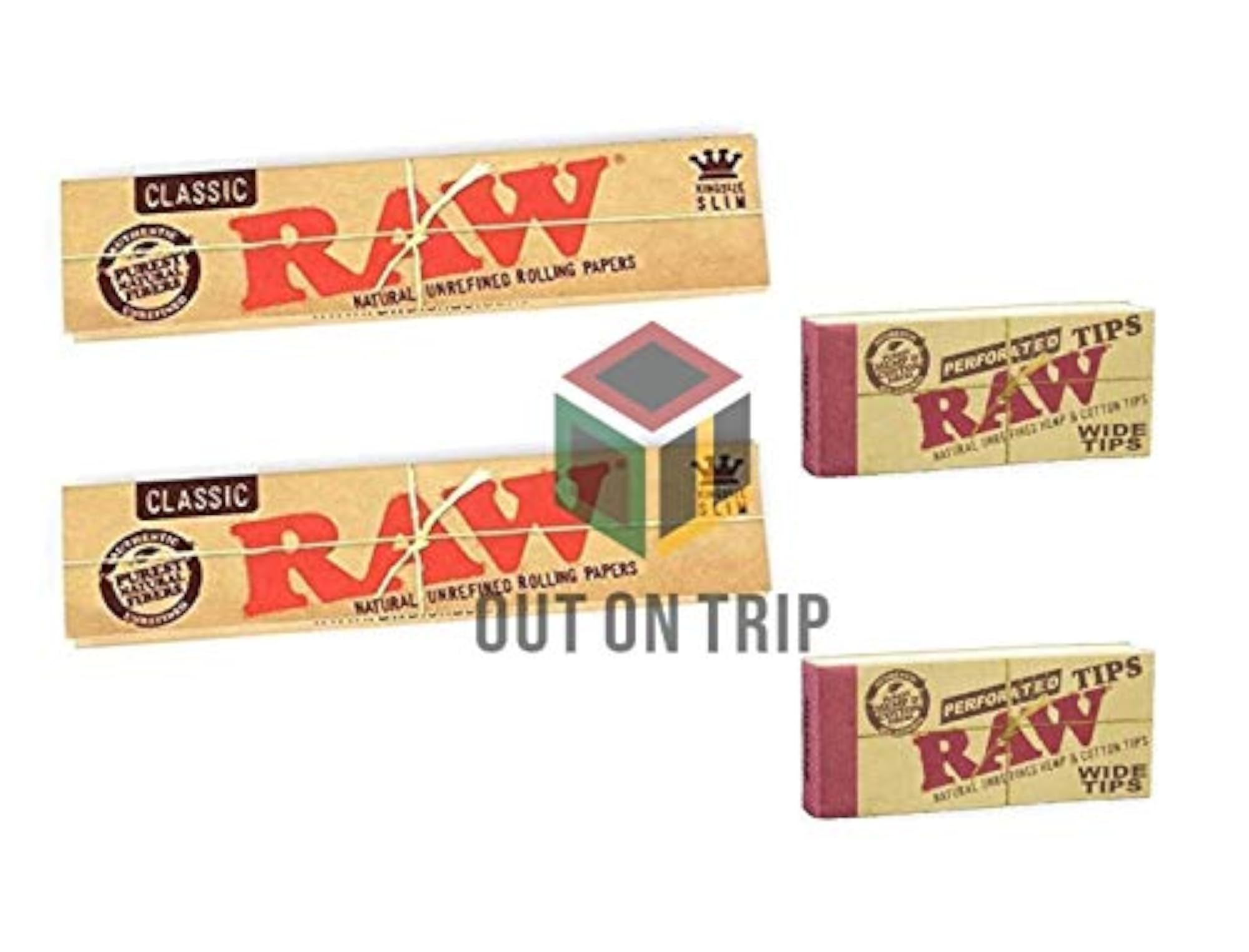Natural Fiber Rolling Paper with RAW Filter Tips, Set