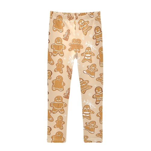 Christmas Gingerbread Funny Girls Casual Leggings for Kids Printed Long Pant Bottoms Stretch and Soft