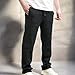 Men's Baggy Corduroy Pants Elastic Waist Drawsrting Wide Leg Loose Fit Sweatpants Fashion Ribbed Trousers with Pockets Black