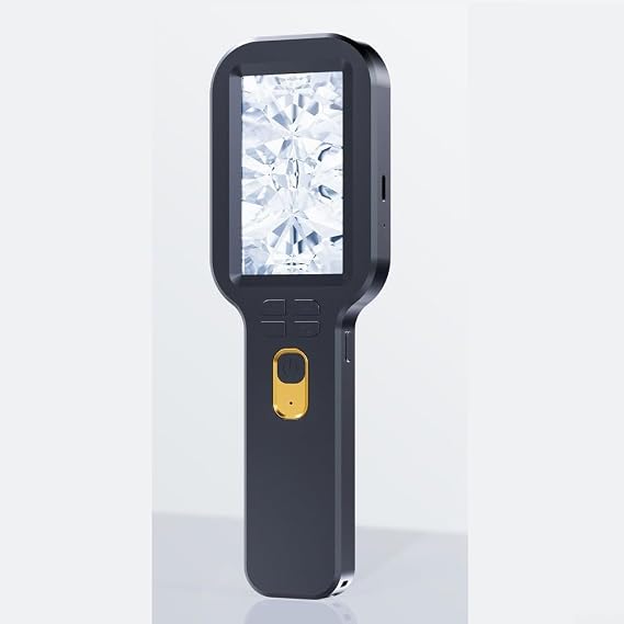 Digital Microscope 5-500X with 3-Inch IPS HD Screen, 12MP Handheld Magnifier with Dual Lens & 16 LEDs, USB-C PC Camera for Circuit Repair Jewelry Inspection (for SD Card Not Included)(Black)